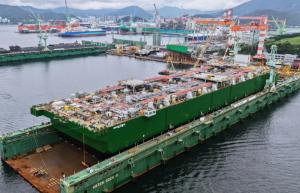 삼성중공업, '시더 FLNG' 성공적 진수